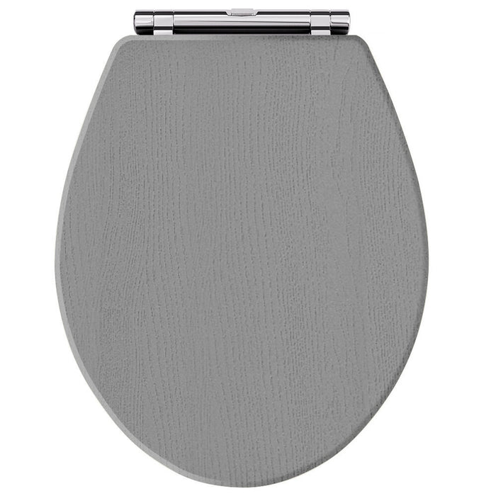 Old London Richmond Storm Grey Round Soft Close Traditional Toilet Seat With Top Fix Hinge
