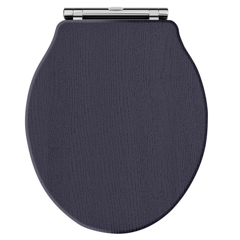 Old London Chancery Twilight Blue Round Soft Close Traditional Toilet Seat With Top Fix Hinge
