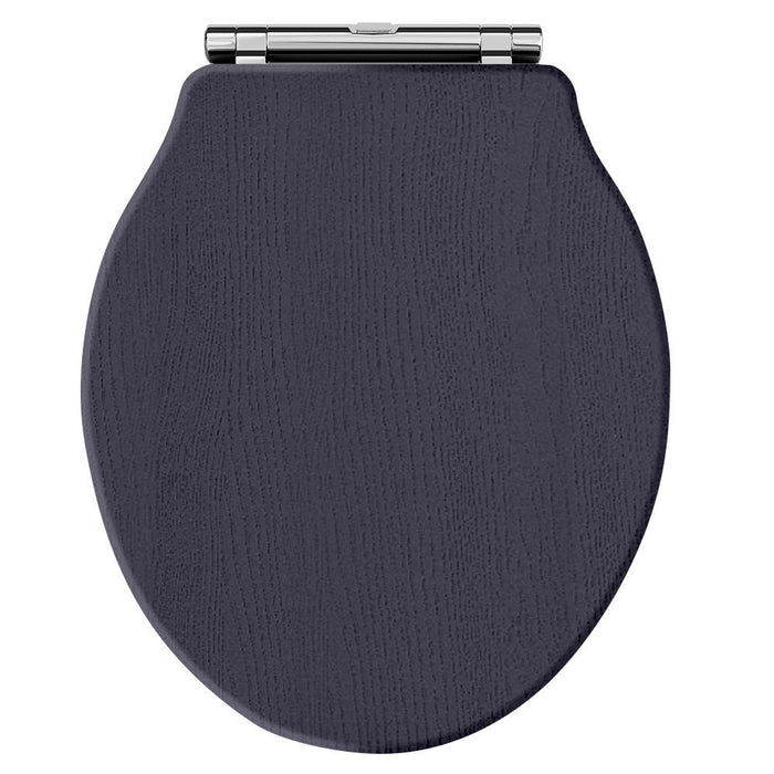 Old London Chancery Twilight Blue Round Soft Close Traditional Toilet Seat With Top Fix Hinge