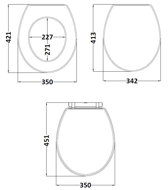 Old London Richmond Twilight Blue Round Soft Close Traditional Toilet Seat With Top Fix Hinge