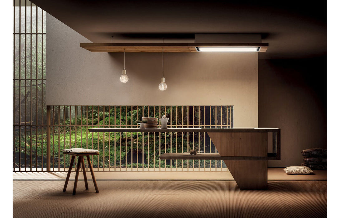Elica Lullaby 120cm Ceiling Hood (Recirculating) - Natural Wood