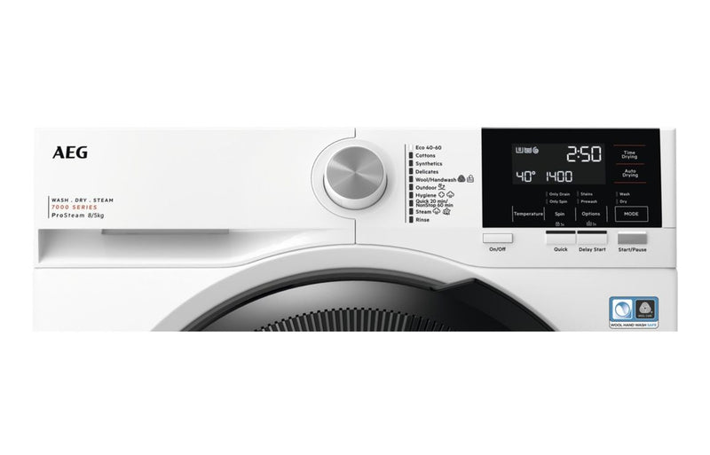 AEG LWR7185M4B F/S 8/5kg 1400rpm Washer Dryer - White