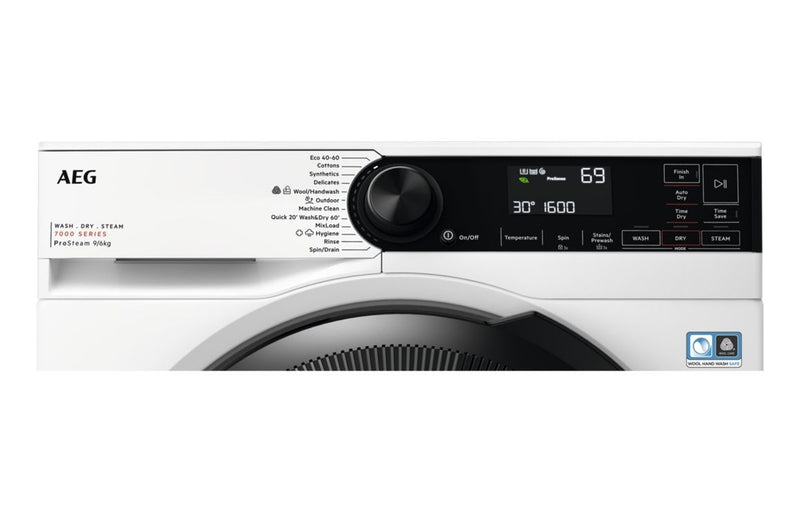 AEG LWR7496O4B F/S 9/6kg 1600rpm ProSteam Washer Dryer - White