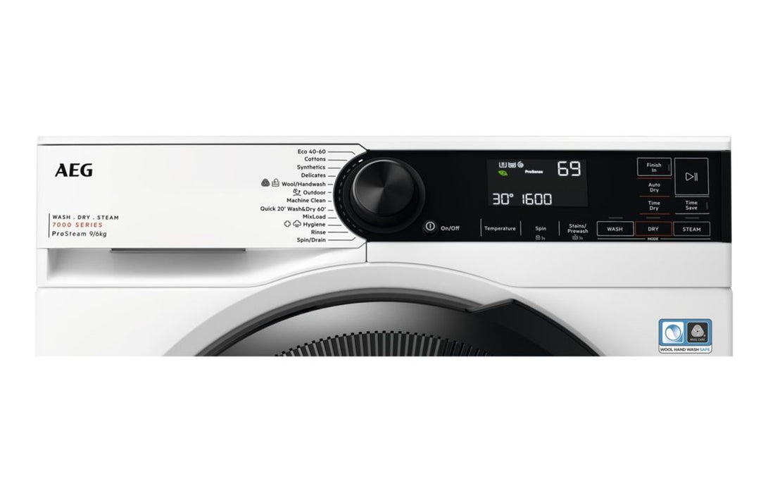 AEG LWR7496O4B F/S 9/6kg 1600rpm ProSteam Washer Dryer - White