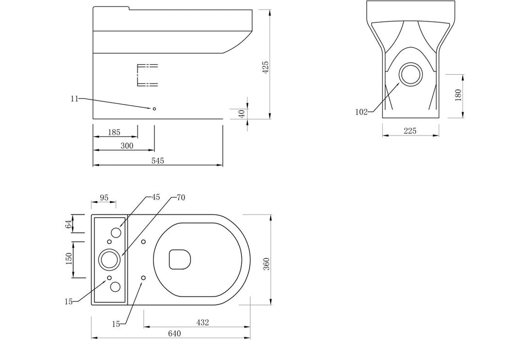 Laurentine Rimless Close Coupled Fully Shrouded WC & Soft Close Seat