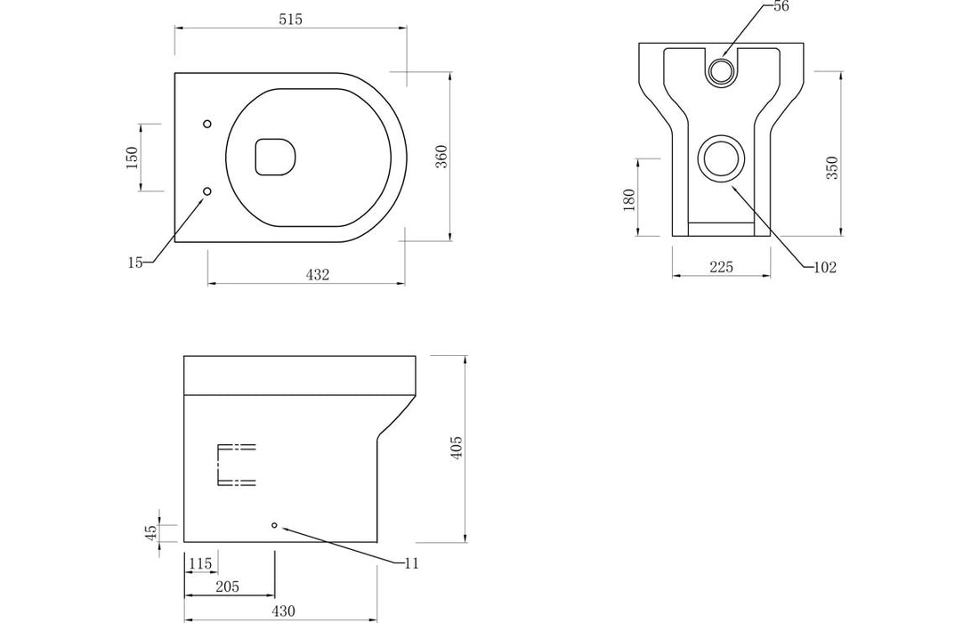 Scena 500mm WC Unit & BTW Pan Pack - White Gloss