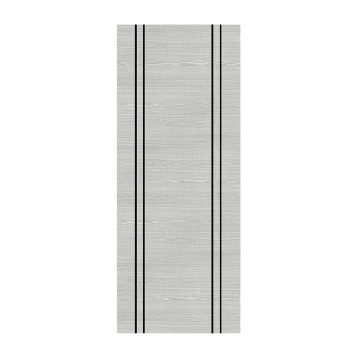 Deanta Flush Light Grey Ash Vertical Inlay Door