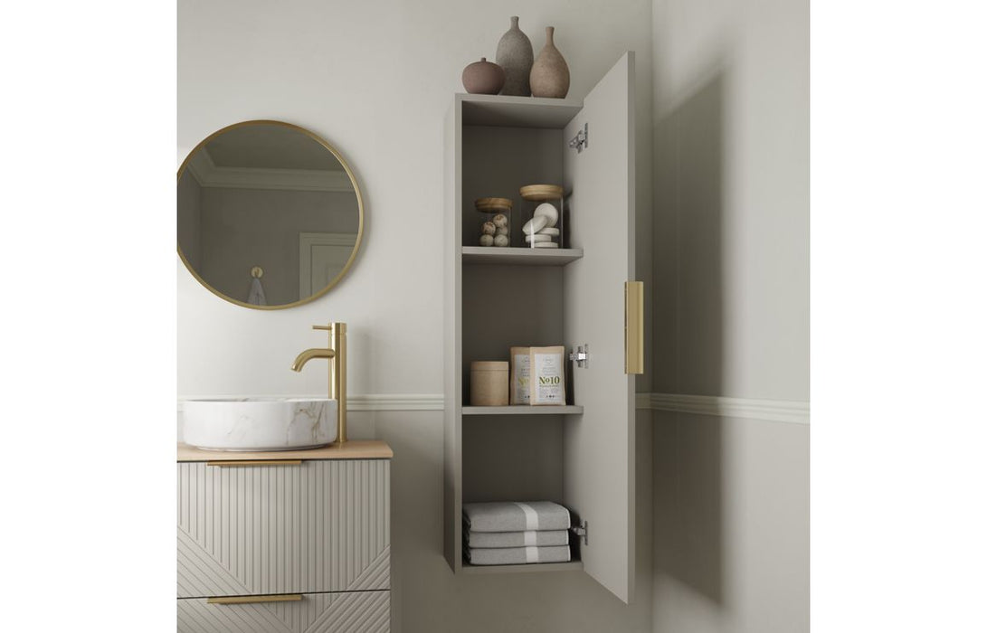 Vario 350mm Wall Hung 1 Door Tall Unit - Matt Oat