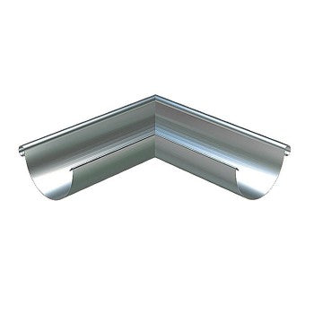 Lindab Magestic Galvanised 100mm Half Round Steel Gutter Angle External 90 Degrees