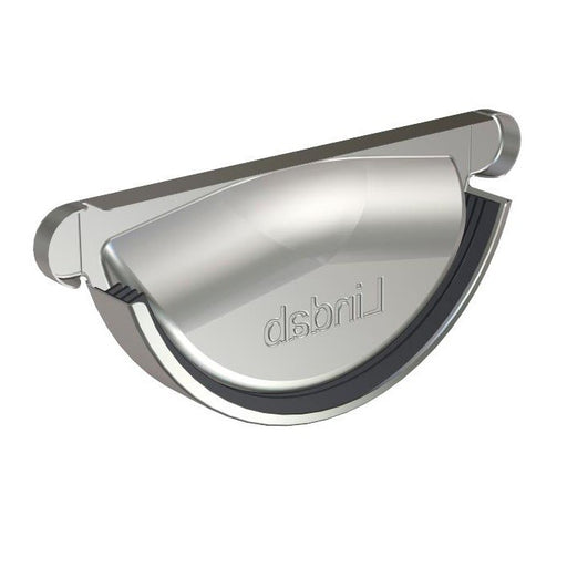 Lindab Magestic Galvanised 100mm Half Round Steel Gutter External Stop End