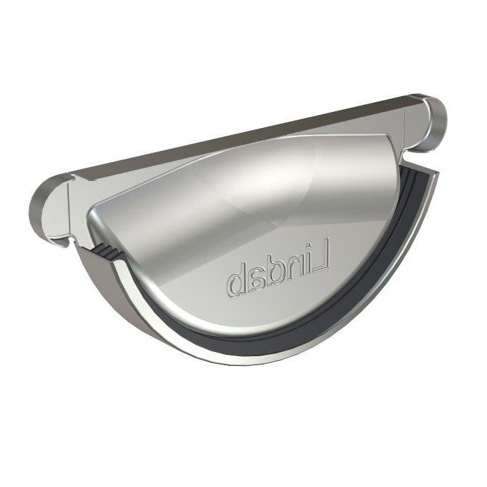 Lindab Magestic Galvanised 100mm Half Round Steel Gutter External Stop End