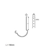 Lindab Magestic Galvanised 100mm Half Round Steel Gutter Rafter Bracket 200mm Long