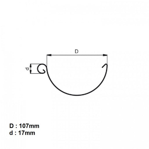 Lindab Magestic Galvanised 100mm Half Round Steel Gutter x 3m