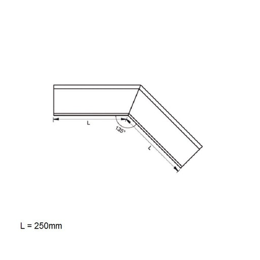 Lindab Magestic Galvanised 125mm Half Round Steel Gutter Angle External 135 Degrees