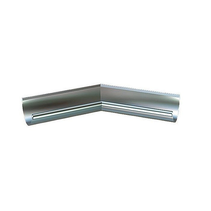 Lindab Magestic Galvanised 125mm Half Round Steel Gutter Angle Internal 135 Degrees