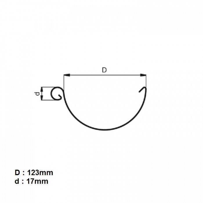 Lindab Magestic Galvanised 125mm Half Round Steel Gutter x 3m