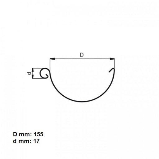 Lindab Magestic Galvanised 150mm Half Round Steel Gutter x 3m