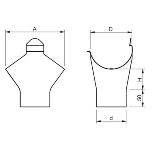 Lindab Magestic Galvanised Steel Gutter Outlet 150mm x 100mm