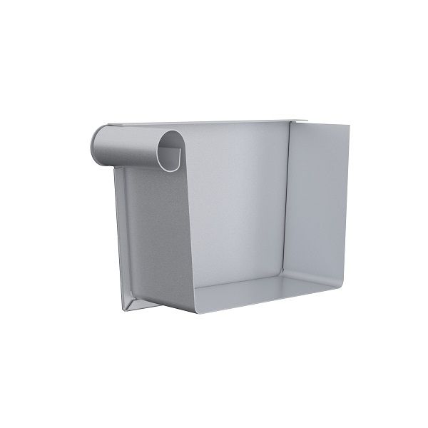 Lindab Magestic Galvanised Steel Left Hand Rectangular Stop End 140mm