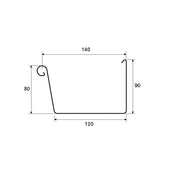 Lindab Magestic Galvanised Steel Rectangular Gutter 3m 140mm