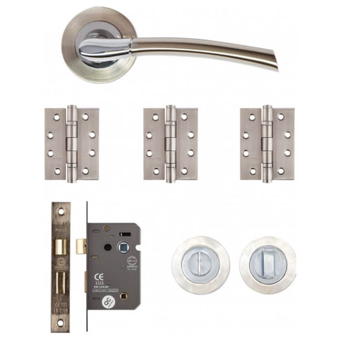 Deanta Hera Bathroom Kit Satin Nickel Chrome Finish