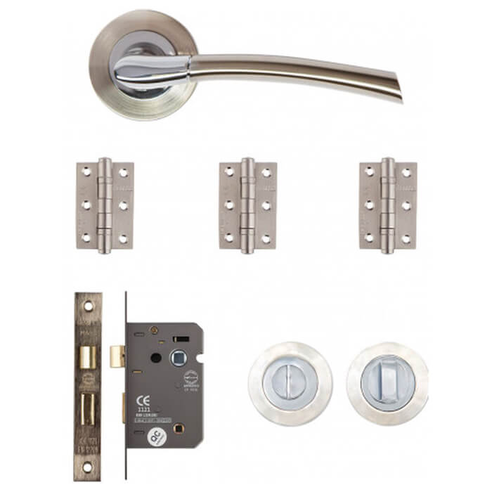 Deanta Hera Bathroom Kit Satin Nickel Chrome Finish