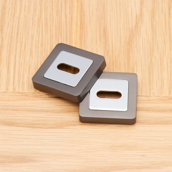 Deanta Escutcheon (Pair) Matt Satin Black/Chrome