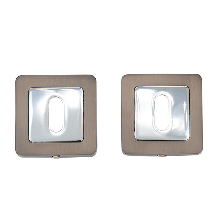 Deanta Escutcheon (Pair) Matt Satin Black/Chrome
