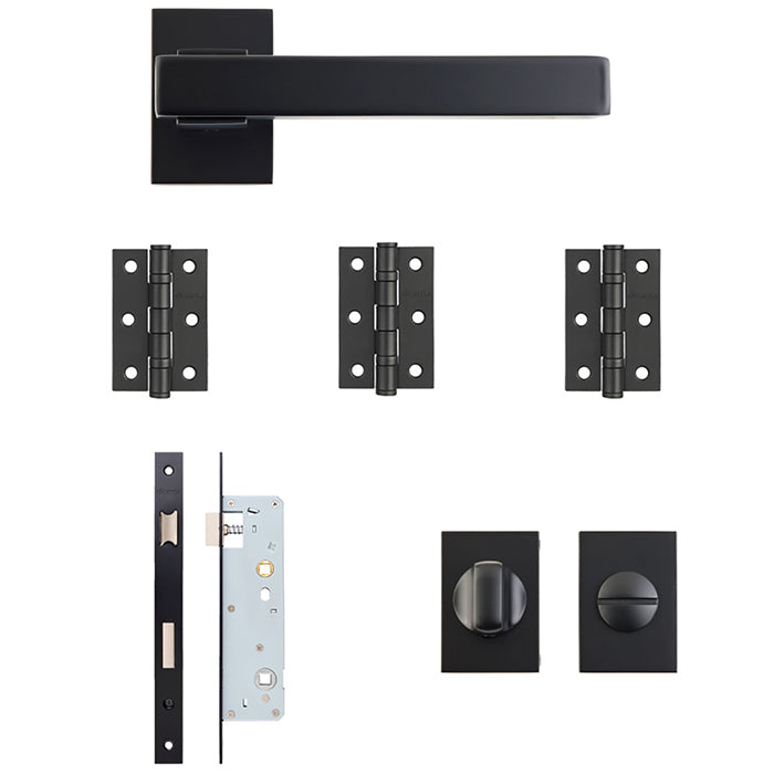 Deanta Argo Urban Bathroom Kit Matt Black Finish and Satin Nickel Chrome Finish