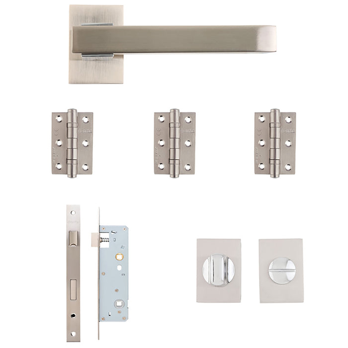 Deanta Argo Urban Bathroom Kit Matt Black Finish and Satin Nickel Chrome Finish