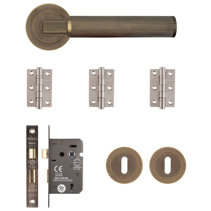 Deanta Delphi Mortice Kit Matt Antique Brass