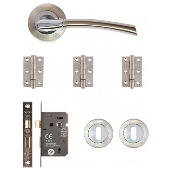 Deanta Hera Mortice Kit Satin Nickel Chrome Finish