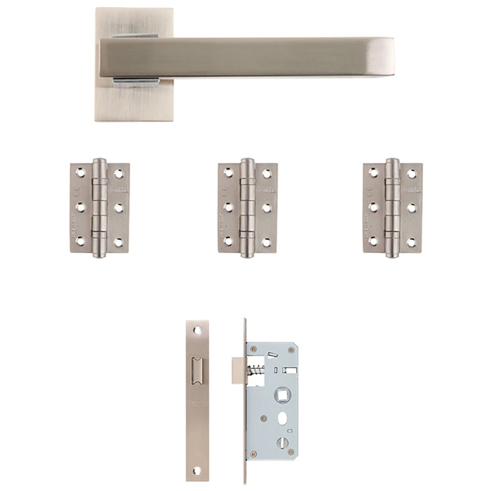 Deanta Argo Urban Latch Kit Matt Black Finish and Satin Nickel Chrome Finish