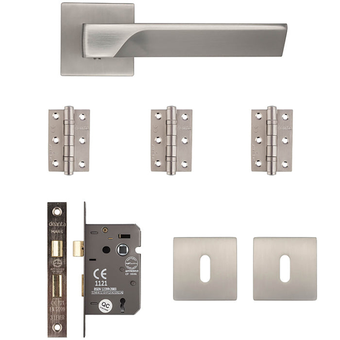 Deanta Athens Mortice Kit Satin Nickel