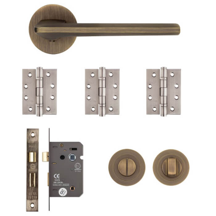 Deanta Ithaca Bathroom Kit Matt Antique Brass