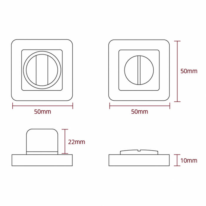 Deanta Thumbturn Set Matt Satin Black/Chrome and
