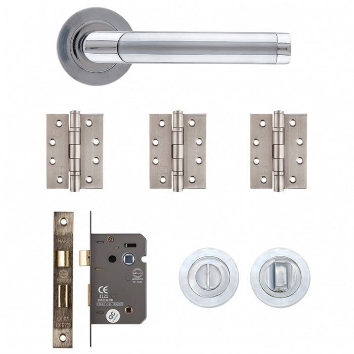 Deanta Augustus Bathroom Kit Matt Polished Chrome Finish