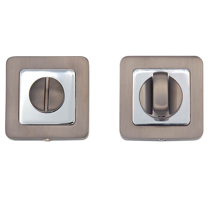 Deanta Thumbturn Set Matt Satin Black/Chrome and