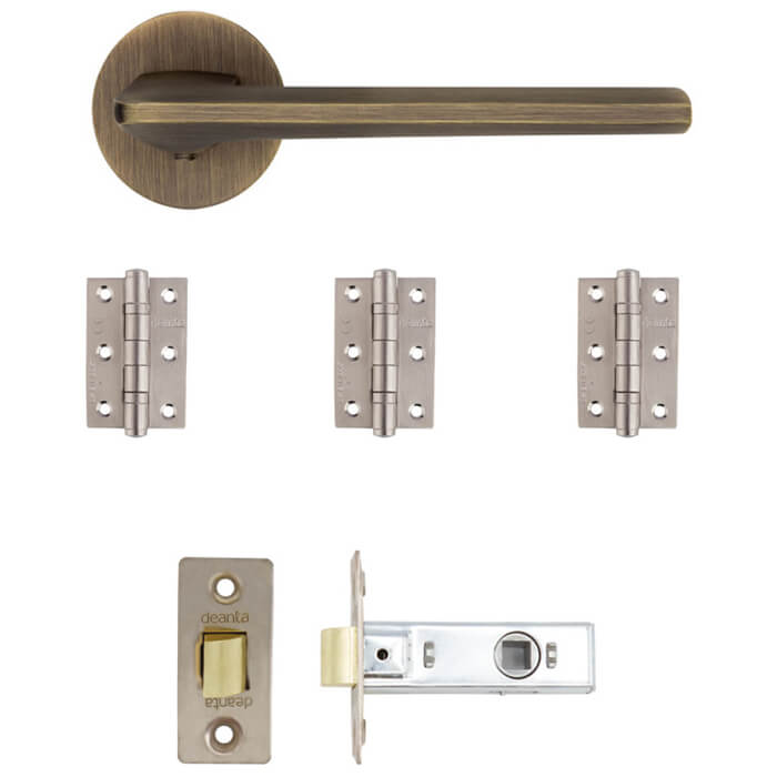 Deanta Ithaca Latch Kit Matt Antique Brass