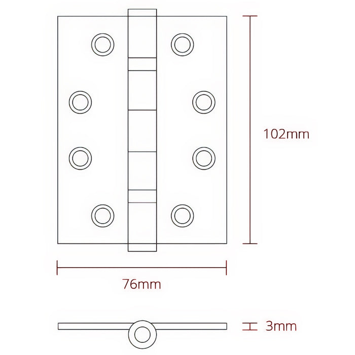 Deanta Black Steel BSEN1935 Grade13 Hinges