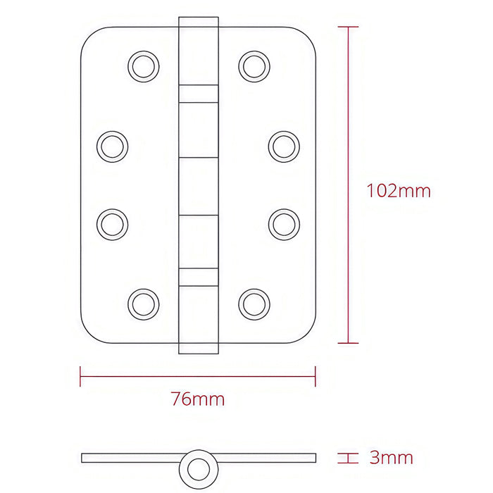 Deanta Black Steel BSEN1935 Grade13 Hinges