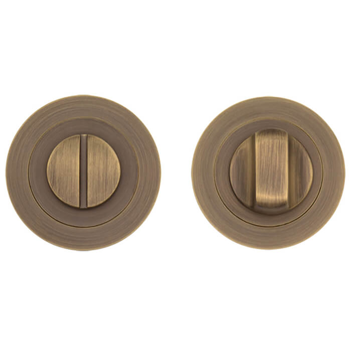 Deanta Thumb-Turn Round Lock Set for Bathroom Doors - 50mm Dia