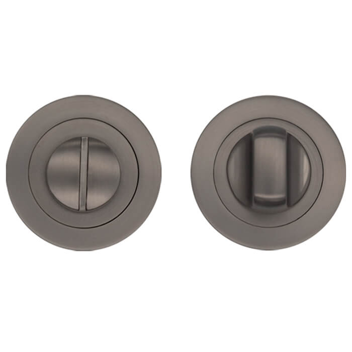 Deanta Thumb-Turn Round Lock Set for Bathroom Doors - 50mm Dia