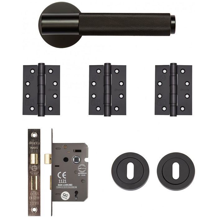 Deanta Sparta Mortice Kit Matt Black Finish