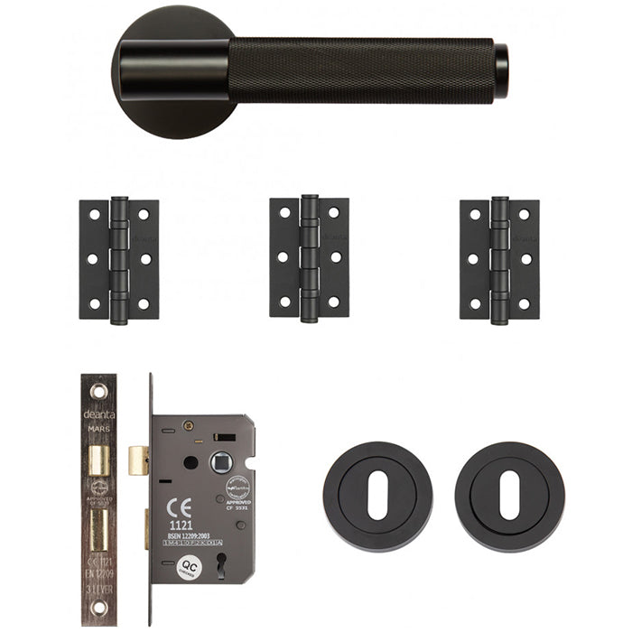 Deanta Sparta Mortice Kit Matt Black Finish