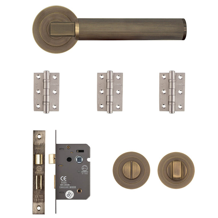 Deanta Delphi Bathroom Kit Matt Antique Brass