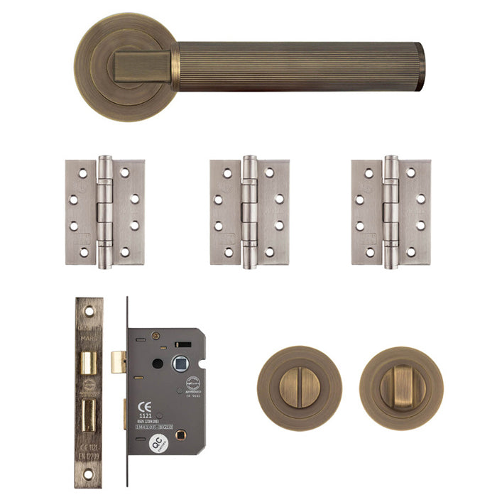 Deanta Delphi Bathroom Kit Matt Antique Brass