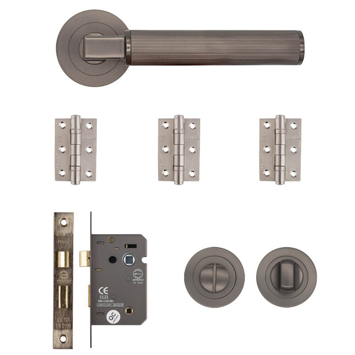 Deanta Delphi Bathroom Kit Matt Satin Black Nickel