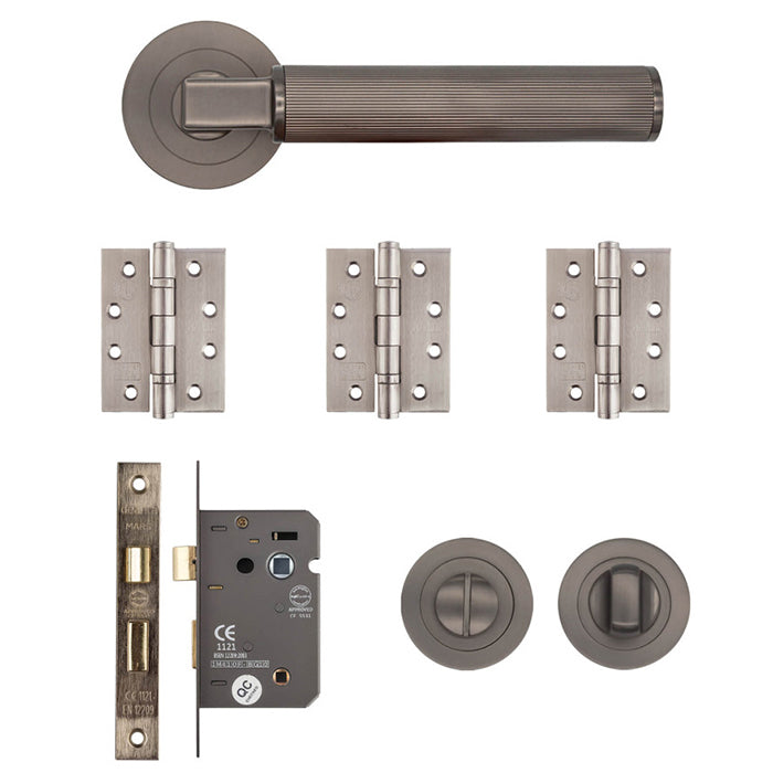 Deanta Delphi Bathroom Kit Matt Satin Black Nickel