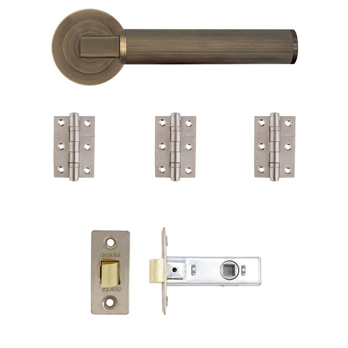 Deanta Delphi Latch Kit Matt Antique Brass